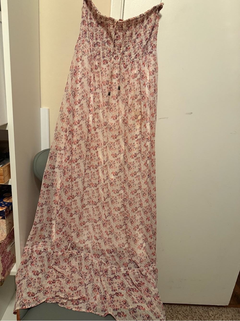 Romeo & Juliet Couture Pink Floral Smocked Maxi Skirt